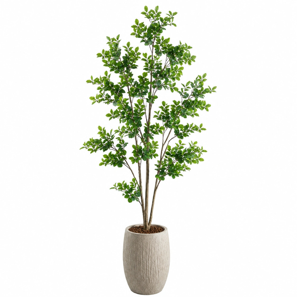 Arbre artificiel 210 cm en pot feuillage vert style naturel
