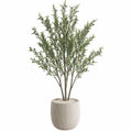 Arbre artificiel olivier 180 cm vert avec pot nervuré décoratif intérieur