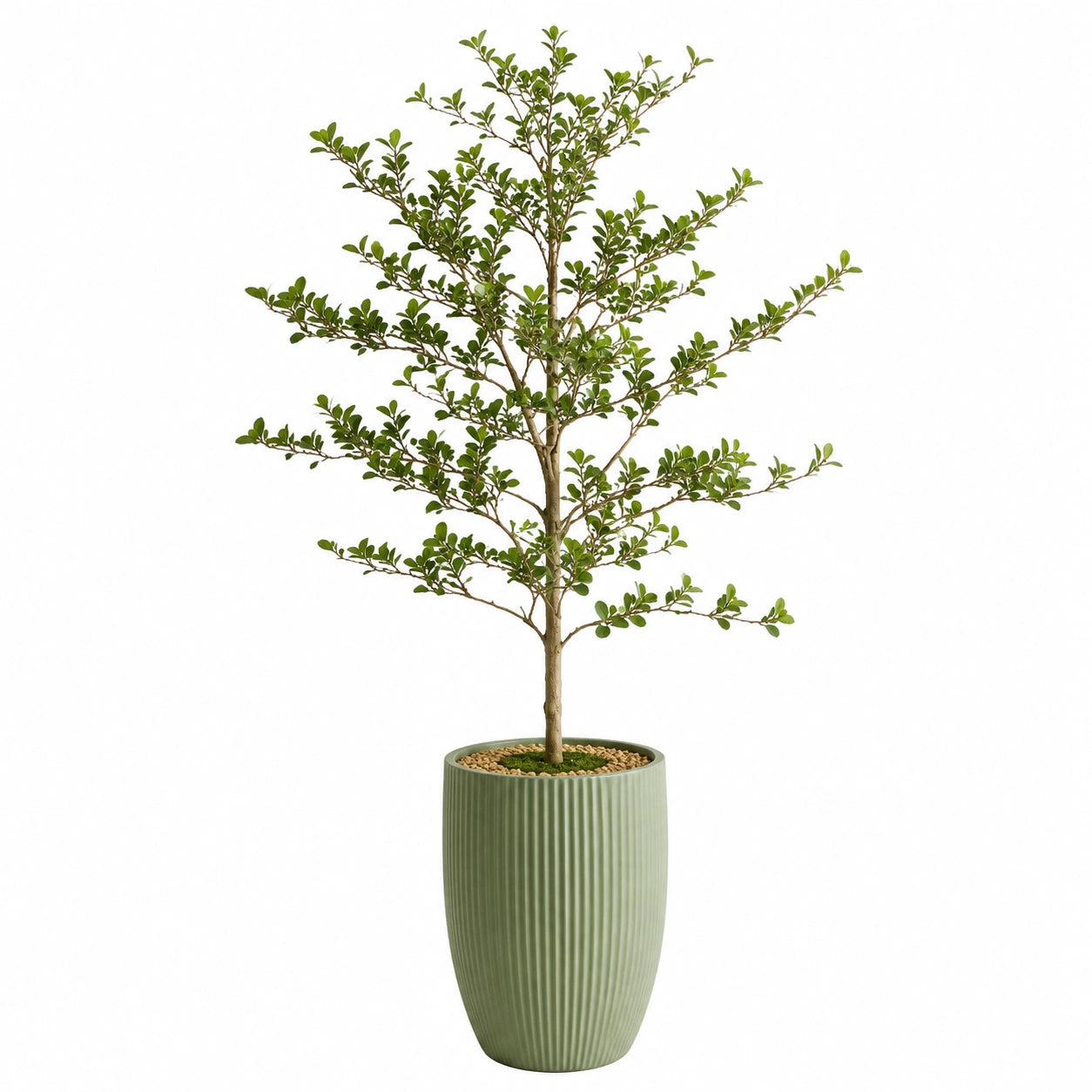 Arbre artificiel 180 cm en plastique vert avec pot décoratif pour intérieur