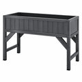 Jardinière surélevée 120 x 60 x 80 cm en plastique noir pour potager sur pieds