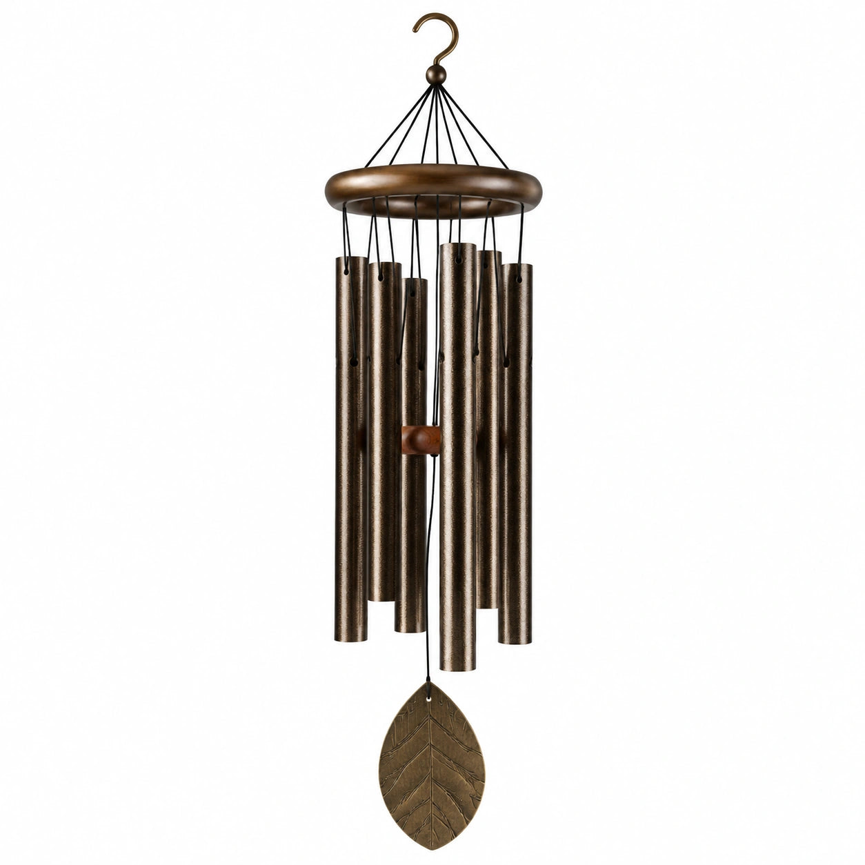 Carillon éolien 75 cm en métal brun avec tubes sonores - décoration suspendue