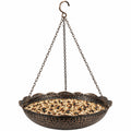 Mangeoire à oiseaux suspendue 30 cm en métal brun style rustique