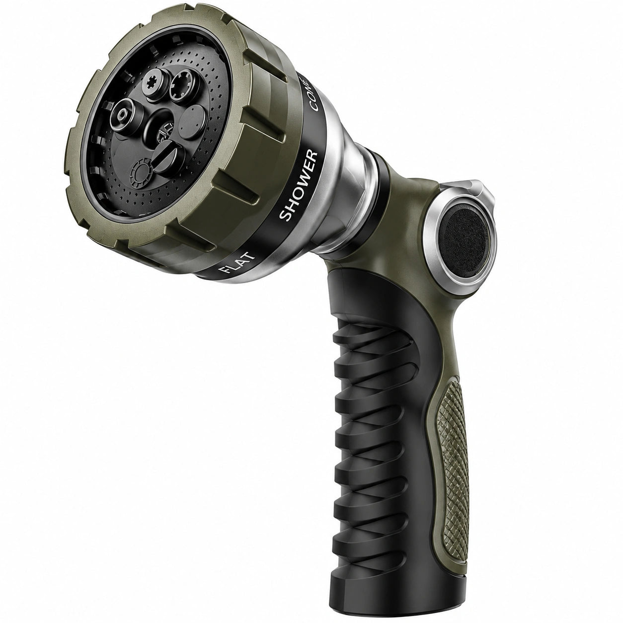 Pistolet d'arrosage 20 cm en plastique vert noir à modes de jet réglables