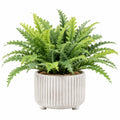Plante artificielle fougère 65 cm en plastique vert avec pot en céramique pour intérieur